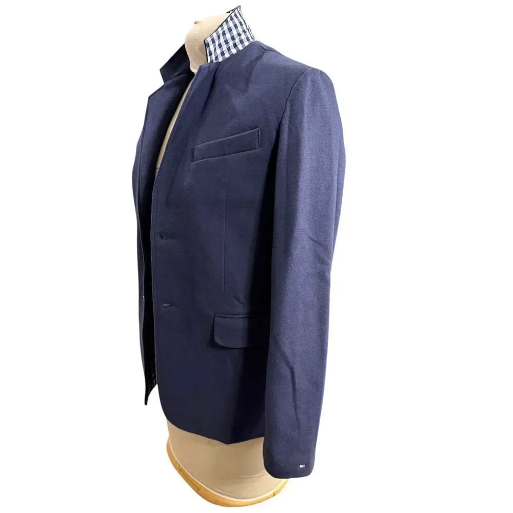 Tommy Hilfiger Boys Knit Navy Blazer Gingham Lining Large (16-18)